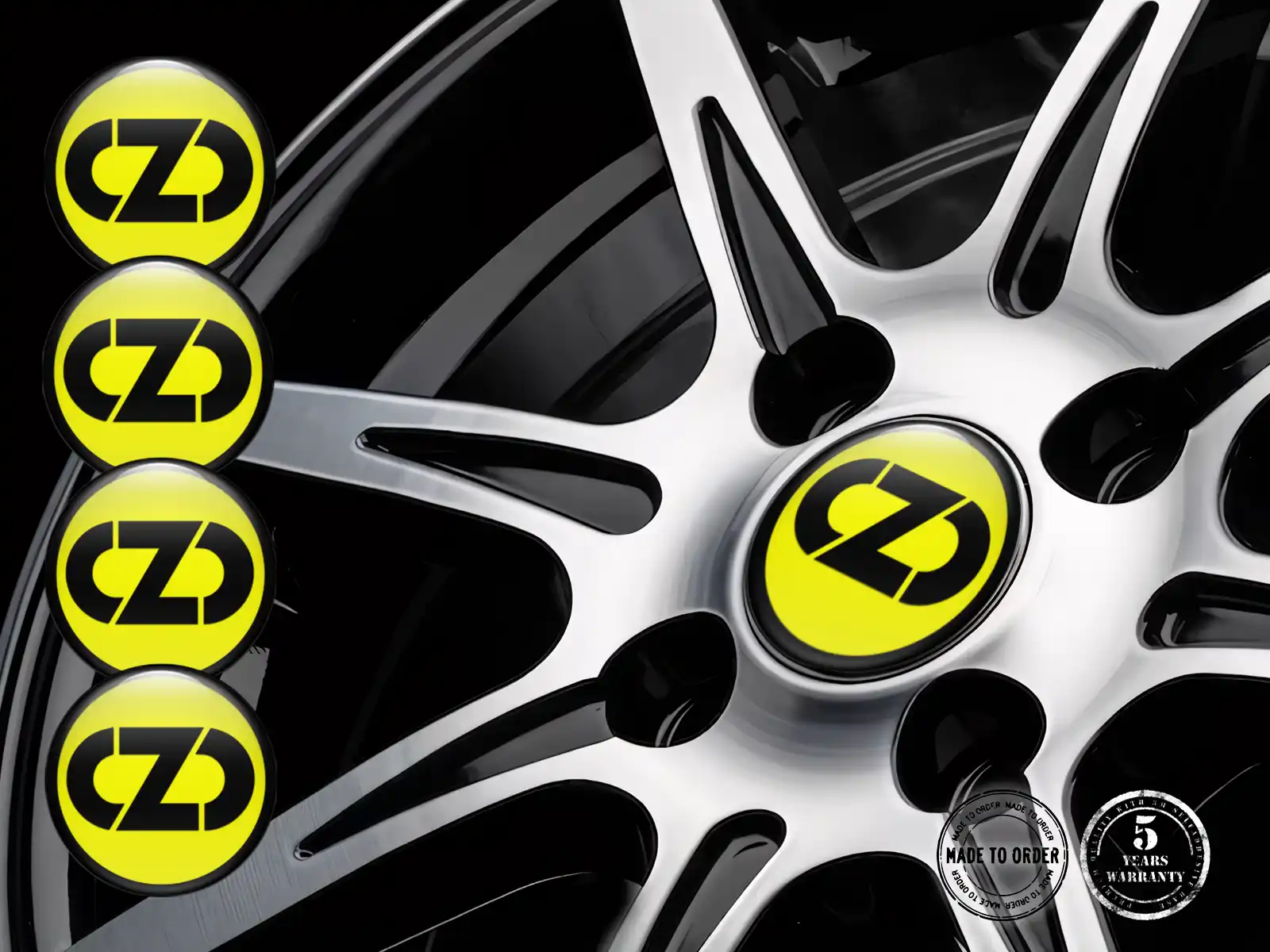 OZ Décalques Jantes Voiture Logos Bombés de Luxe